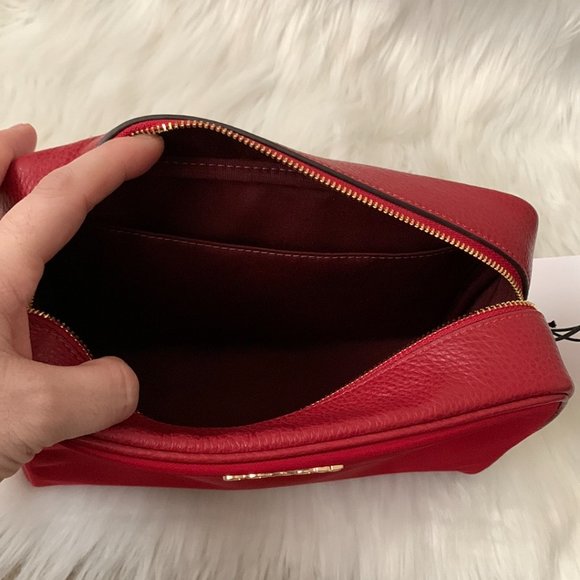 COACH Ellis Nylon Cosmetic Case in Red CLASSY! - Picture 6 of 6